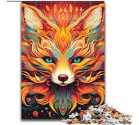 1000 Pieces Puzzles for Adults Yellow Fox Wooden Puzzles 50x75cm for Teenagers & Teens, Ideal Birthday