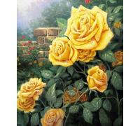 1000 Pieces Puzzles for Adults - Yellow Roses in The Garden Funny Inspirational Wooden Jigsaw Puzzles for Family Activities Games