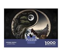 1000 Pieces Puzzles for Adults Yin And Yang Landscape 2 Jigsaw Puzzle Hands-on Game Home Decoration Unique Gifts for Birthday And Christmas 38x26cm/1000pcs