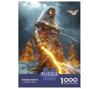1000 Pieces Puzzles for Adults Zeus, King of The Skies - God of Thunder And Divine Wrath Jigsaws for Adults Relax Games Enhance Memory Unique Gifts for Birthday And Christmas 52x38cm/1000pcs