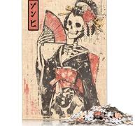 1000 Pieces Puzzles for Adults Zombie Skeleton Geisha Ukiyo-e Creative Square Jigsaw Puzzles for Adults, Wooden Puzzles Home Decoration Jigsaw Puzzles 1000pcs (75x50cm)