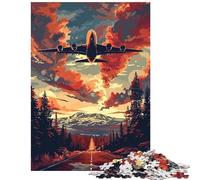 1000 Pieces Puzzles for Teenagers A Plane Sky Vector Art Help The Brain Exercise Perfect Decoration Family Game for 14+ Puzzle Game Offered (50x75cm)
