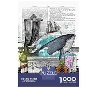 1000 Pieces Puzzles for Teenagers A Whale in The Bathtub Puzzle for Adults DIY Toys Difficult Challenge Help The Brain Exercise 38x26cm/1000pcs