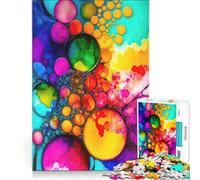 1000 Pieces Puzzles for Teenagers Abstract Alcohol Ink, Practical Game, For Family Fun, Suitable for Desktop Decoration 38x52cm