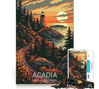 1000 Pieces Puzzles for Teenagers Acadia National Park Sharp Cut Art Cognitive Play Gift Calm Play Time Xmas Decor Gift (38x52cm)