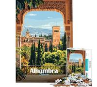 1000 Pieces Puzzles for Teenagers Alhambra Palace View Adult Puzzles Relaxing Games Improve Memory Deal As Gifts for The Whole Family (Size 38x52cm)