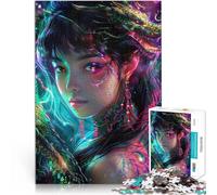 1000 Pieces Puzzles for teenagers Asia woman a dragon Stress Reliever Staycation Kill time with Matching Poster and Trivia Sheet 50x70cm