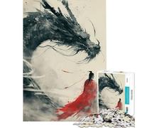 1000 Pieces Puzzles for Teenagers Asian Ink Shadow Drake Challenging To Complete Difficult Challenge DIY Toys for And from 14 Years And over (38x52cm)