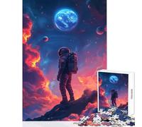 1000 Pieces Puzzles for Teenagers Astronaut in Space Puzzle For Teenagers Difficult Hard Help The Brain Exercise Christmas Birthday Gifts (50x75cm)