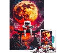 1000 Pieces Puzzles for Teenagers Astronaut Playing Guitar Puzzle for Adults DIY Toys Hand Speed Race Deal As Gifts for The Whole Family (size 38x26cm)