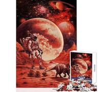 1000 Pieces Puzzles for Teenagers Astronaut Walks Alien Dino Hands-on Game Difficult Challenge Educational Toy Improving Love between Couples (50X75CM)