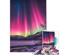 1000 Pieces Puzzles for Teenagers Aurora Borealis Landscape Help The Brain Exercise Learning Educational Toy Wall Decor Suitable for People Aged 14 And Above (50X75cm)