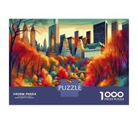 1000 Pieces Puzzles for Teenagers Autumn Cityscape with People Walking Jigsaws for Adults Brain Teaser Game But Fun And Humorous Deal As Gifts for The Whole Family 70x50cm/1000pcs