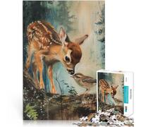 1000 Pieces Puzzles for teenagers Baby Deer and Bird Relax Games 50x75cm for is ideal as a gift for the whole family for and 14 Years old