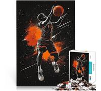 1000 Pieces Puzzles for teenagers Basketball Player in Space Lernspielzeug mit vollständig ineinander greifenden, zufällig geformten Teilen75x50cm