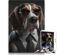 1000 Pieces Puzzles for Teenagers Beagle Mafia Boss Peaceful And Satisfying Pastime Perfect Interlock Precision Cut Toy Size 38x26cm