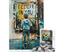 1000 Pieces Puzzles for Teenagers Believe in Yourself Educational Games Learning Educational Toy Wall Decor Improving Love between Couples (38X26CM)