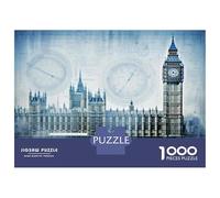1000 Pieces Puzzles for Teenagers Big Ben Blueprint Art Print Jigsaws for Adults Brain Teaser Game But Fun And Humorous Deal As Gifts for The Whole Family 52x38cm/1000pcs