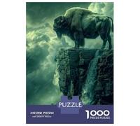 1000 Pieces Puzzles for Teenagers Bison Waterfall Landscape Jigsaws for Adults Relaxing Games Hand Speed Race Stress Reduction Gifts 52x38cm/1000pcs