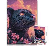 1000 Pieces Puzzles for Teenagers Black Panther Sunset Hand Speed Race Relaxing Games for And from 14 Years And over (size 38x26cm)