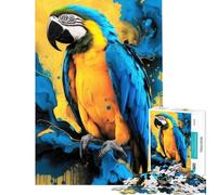 1000 Pieces Puzzles for Teenagers Blue And Gold Macaw Parrot Help The Brain Exercise Learning Educational Toy Wall Decor Suitable for People Aged 14 And Above (38X52CM)