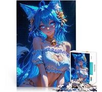 1000 Pieces Puzzles for teenagers Blue Foxy Anime Girl Staycation: Zeit totschlagen einzigartiges Herausforderungsspiel75x50cm