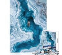 1000 Pieces Puzzles for Teenagers Boat in A Frozen Lake Hands-on Game Difficult Challenge Educational Toy Improving Love between Couples (50X75CM)