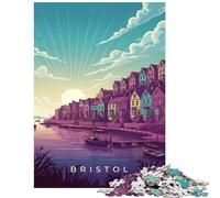 1000 Pieces Puzzles for Teenagers Bristol Cityscape at Sunrise Help The Brain Exercise Perfect Decoration Family Game for 14+ Puzzle Game Offered (38x26cm)