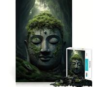 1000 Pieces Puzzles for Teenagers Buddha Forest Meditating Sharp Cut Art Cognitive Play Gift Calm Play Time Xmas Decor Gift (50x75cm)