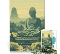 1000 Pieces Puzzles for Teenagers Buddha in Valley Zen Art Sharp Cut Art Cognitive Play Gift Calm Play Time Xmas Decor Gift (38x52cm)