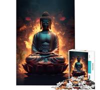 1000 Pieces Puzzles for Teenagers Buddha Lotus Flames Practical Game Brain Intelligence Challenge Addictive Toys Great Gifts Presents for Women (Size 50x75cm)