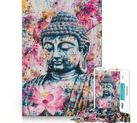 1000 Pieces Puzzles for Teenagers Buddha's Serenity with Lotus Sharp Cut Craft Cognitive Fun Play Idle Time Game Christmas Home Art (38x52cm)