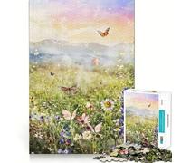 1000 Pieces Puzzles for Teenagers Butterflies And Blooms Sharp Cut Art Cognitive Play Gift Calm Play Time Xmas Decor Gift (38x26cm)