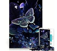 1000 Pieces Puzzles for Teenagers Butterfly Neon Tight Fit Play Mind Skill Fun Leisure Fun Time Christmas Home Art (38x52cm)