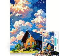 1000 Pieces Puzzles for Teenagers Cabin in The Clouds Tight Fit Play Mind Skill Fun Leisure Fun Time Christmas Home Art (38x52cm)