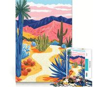 1000 Pieces Puzzles for Teenagers California Pastel Desert Sharp Cut Art Cognitive Play Gift Calm Play Time Xmas Decor Gift (38x52cm)