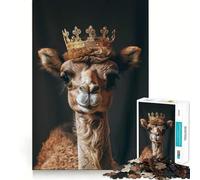 1000 Pieces Puzzles for Teenagers Camel Animal Cute King Sharp Cut Art Cognitive Play Gift Calm Play Time Xmas Decor Gift (50x75cm)