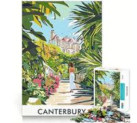 1000 Pieces Puzzles for Teenagers Canterbury Garden Scene Sharp Cut Art Cognitive Play Gift Calm Play Time Xmas Decor Gift (50x75cm)
