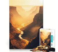 1000 Pieces Puzzles for Teenagers Canyon River Sunset Tight Fit Play Mind Skill Fun Leisure Fun Time Christmas Home Art (38x26cm)