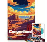 1000 Pieces Puzzles for Teenagers Canyonlands National Park Illustration Sharp Cut Art Cognitive Play Gift Calm Play Time Xmas Decor Gift (38x52cm)