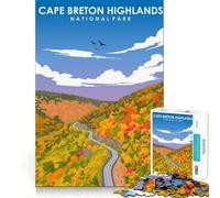 1000 Pieces Puzzles for Teenagers Cape Breton Highlands Art Sharp Cut Craft Cognitive Fun Play Idle Time Game Christmas Home Art (50x75cm)