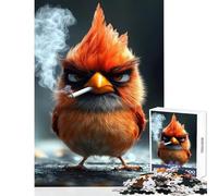 1000 Pieces Puzzles for Teenagers Cardinal Bird Smoking Puzzle For Teenagers Difficult Hard Help The Brain Exercise Christmas Birthday Gifts (38x52cm)