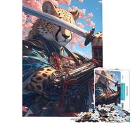 1000 Pieces Puzzles for Teenagers Cheetah Samurai Help The Brain Exercise Learning Educational Toy Wall Decor Suitable for People Aged 14 And Above (38X52cm)