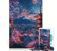 1000 Pieces Puzzles for Teenagers Cherry Blossom Night - Seamless Fit Art Mental Focus Game Rest Time Play Xmas Leisure Gift (50x75cm)