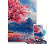 1000 Pieces Puzzles for Teenagers Cherry Blossom Ocean Dream Fine Cut Design Focus Game Gift Peace Time Play Xmas Leisure Gift (38x52cm)