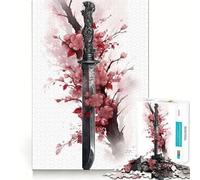 1000 Pieces Puzzles for Teenagers Cherry Blossom Weapon Fine Cut Design Focus Game Gift Peace Time Play Xmas Leisure Gift (38x52cm)