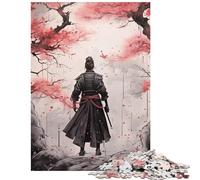 1000 Pieces Puzzles for Teenagers Cherry Samurai Warrior Ink Help The Brain Exercise Perfect Decoration Family Game for 14+ Puzzle Game Offered (38x26cm)