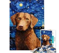 1000 Pieces Puzzles for Teenagers Chesapeake Bay Retriever Fun at Home Activities, Home Decoration Anti-Stress Toys for Age 14+ Game (38x52cm)