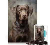 1000 Pieces Puzzles for Teenagers Chesapeake Bay Retriever Seamless Fit Art Mental Focus Game Rest Time Play Xmas Leisure Gift (38x52cm)