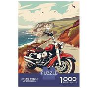 1000 Pieces Puzzles for Teenagers Chopper Motorcycle Beach Jigsaws for Adults Relaxing Games Hand Speed Race Stress Reduction Gifts 70x50cm/1000pcs